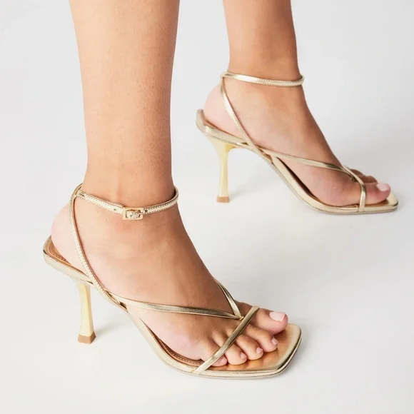 Steve Madden Gold Strappy Heels - Picture 6 of 6